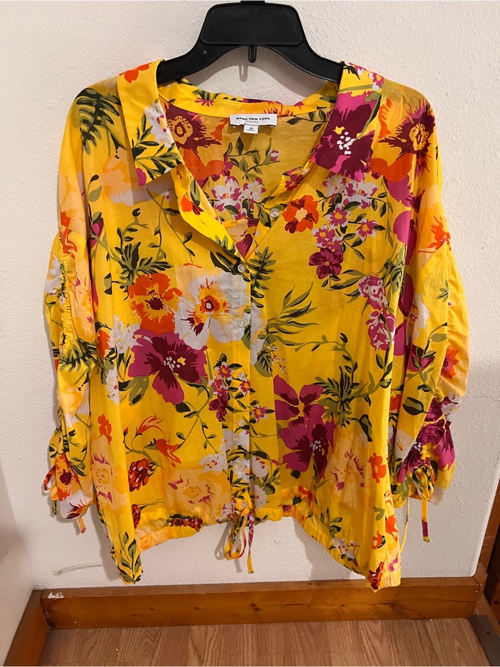 Marc New York Yellow Floral Button-Down Shirt